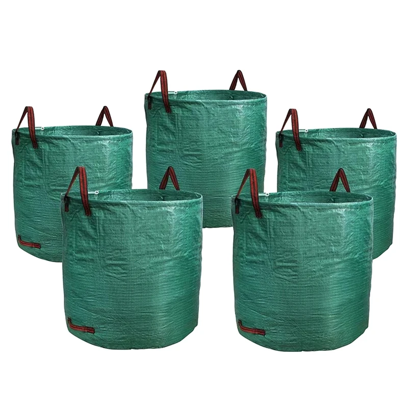 5 Paket 72 Galon Bahçe atık torbası Kolları, Çim Havuzu Ağır atık torbası Yükleme Yaprağı, bahçe Atıkları (H30in X D26in) dayanıklı