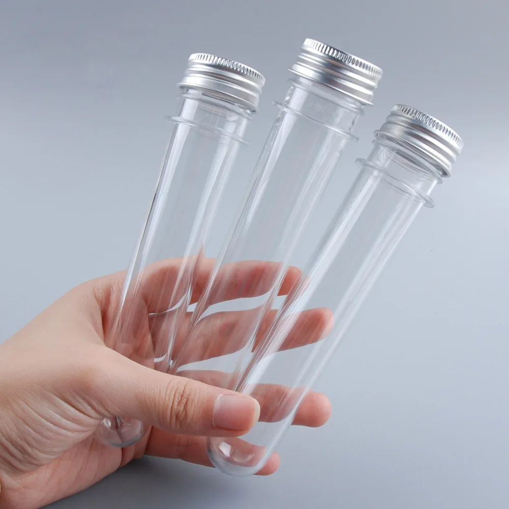 20 Adet 50ml Şeffaf Tüpler döner kapaklı şişeler Plastik Test tüpleri Şeker Şeffaf Kozmetik losyon kapları