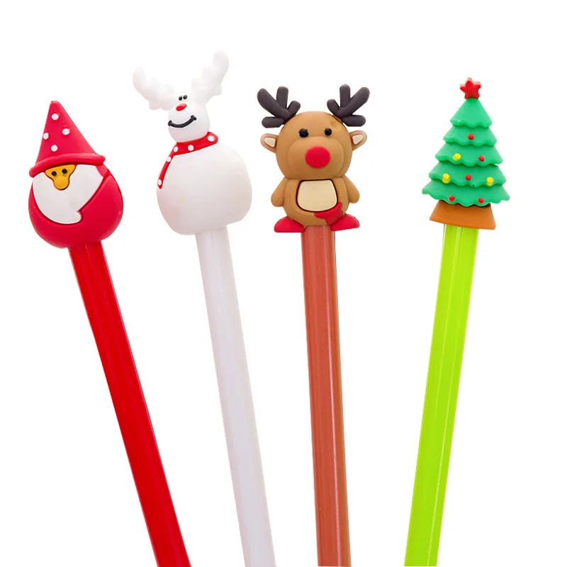 5 adet Yeni Yaşlı Adam Kardan Adam Kalem Yılbaşı Ağacı Hediyeleri 0.5 mm Makaralı Tükenmez Öğrenci Kalem Öğretmen doğum günü hediyesi Ofis Malzemeleri