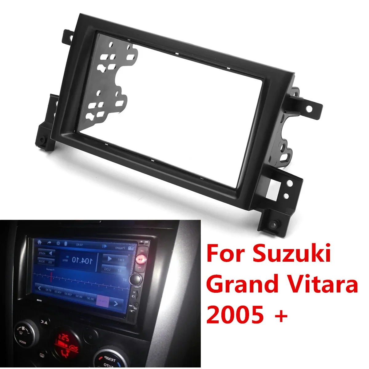 2 Din Araba İç Radyo Fasya Fascias Paneli Çerçeve CD DVD Dash Ses Kapak Suzuki Grand Vitara İçin 2005 2006 2007 2008 - 2018