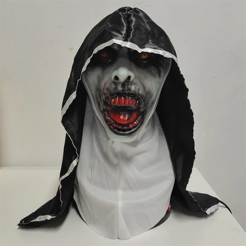 Rahibe Korkunç Maske Cadılar Bayramı Korku Lateks Maske Cosplay Korkunç Tam baş maskesi Cadılar Bayramı Kostüm Sahne