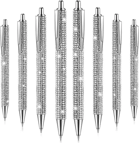 50 Adet Kristal Elmas Metal Tükenmez Kalem Yüzük Düğün Ofis Hediye