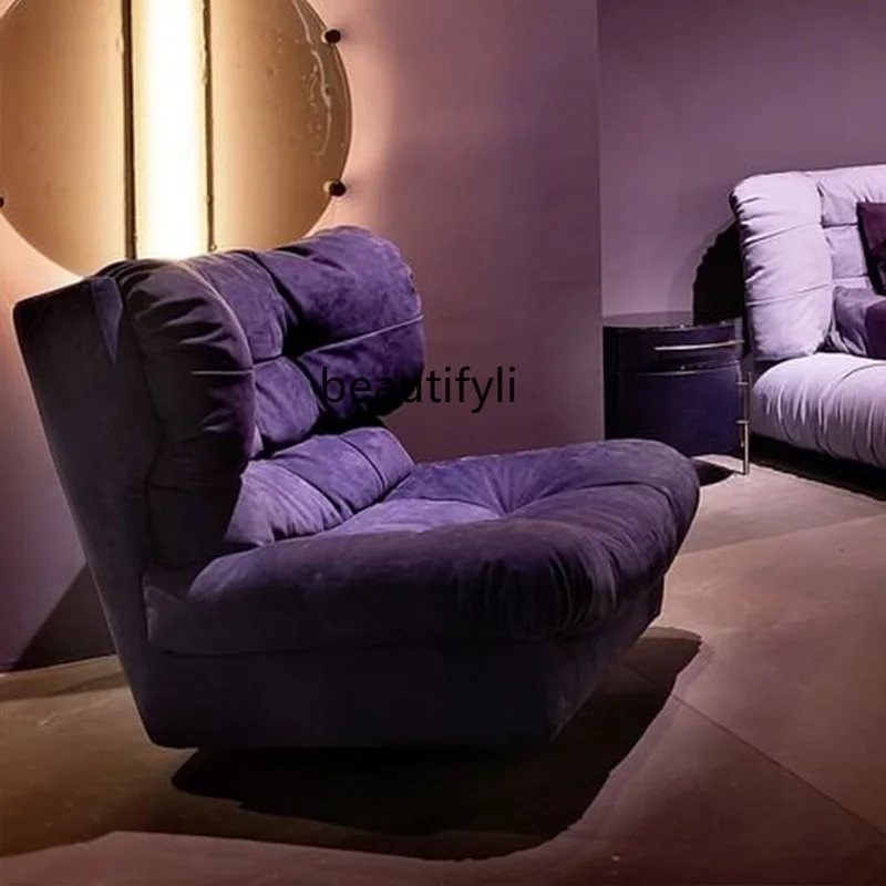 Bulut Tek Döner Sandalye İtalyan Minimalist Kanepe Oturma Odası Tasarımcı Eğlence Recliner