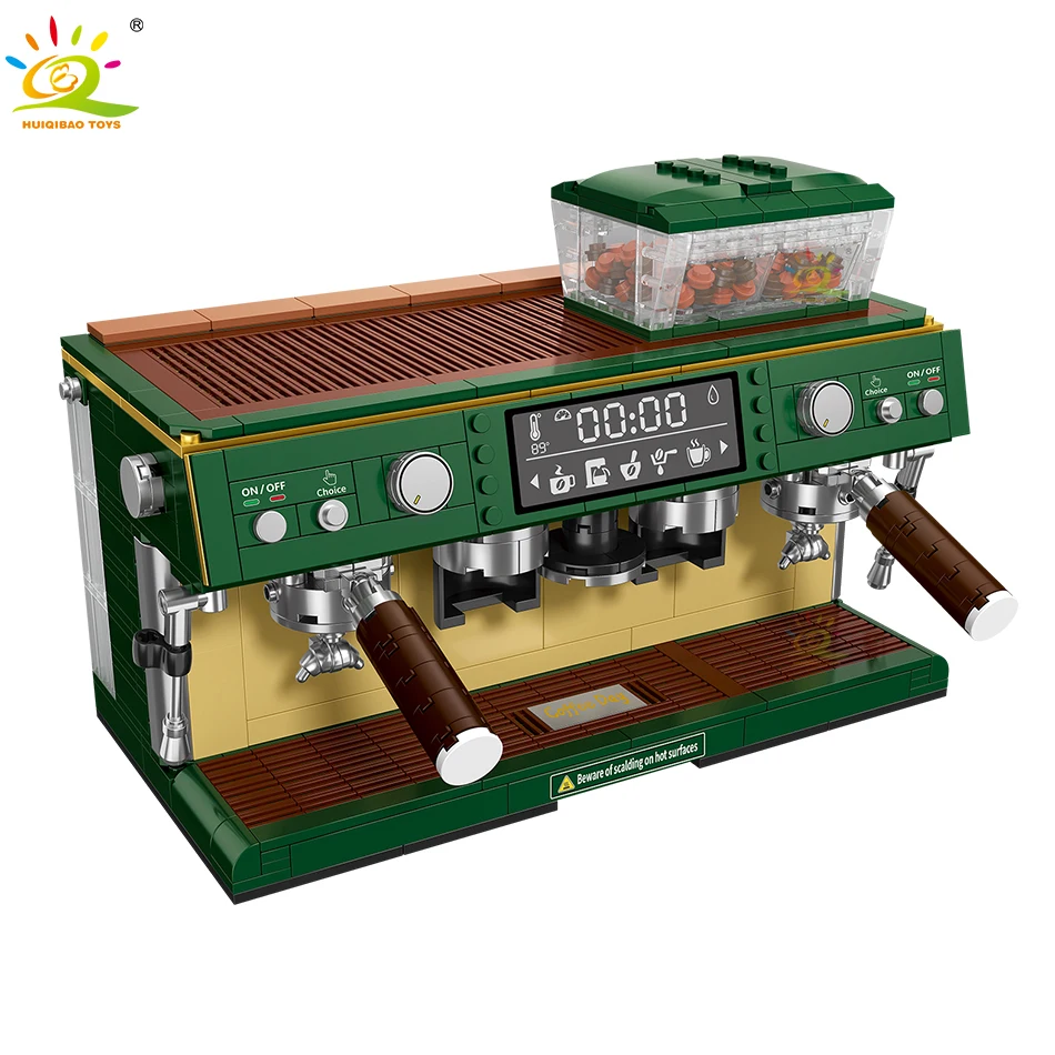 HUIQIBAO 928 ADET MOC Kahve Makinesi Modeli Mikro Yapı Taşları Mini Elmas Şehir Arkadaş Tuğla Seti çocuk oyuncakları Çocuklar Kız Oyunu