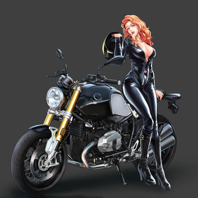 Reçine Şekil 1/6 yüksek 185mm modern kız standı (motosikletsiz ) Model Demonte Boyasız Şekil Yapı Kiti