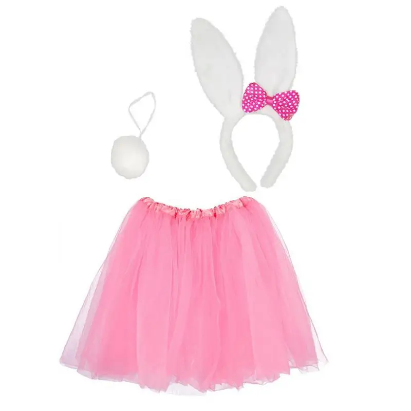 Tavşan Kulakları Sevimli paskalya tavşanı Kostüm Çocuklar İçin Cadılar Bayramı Paskalya Giyinmek Cosplay Aksesuarları Seti Beden Her Yaş ve Cinsiyete Uyar