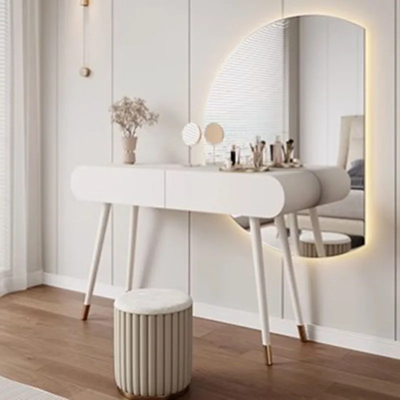 Estetik Beyaz Dresser Çekmeceli Modern Minimal Otel Ayna Yatak Odası makyaj masası Depolama Kadın Schminktisch yatak odası mobilyası
