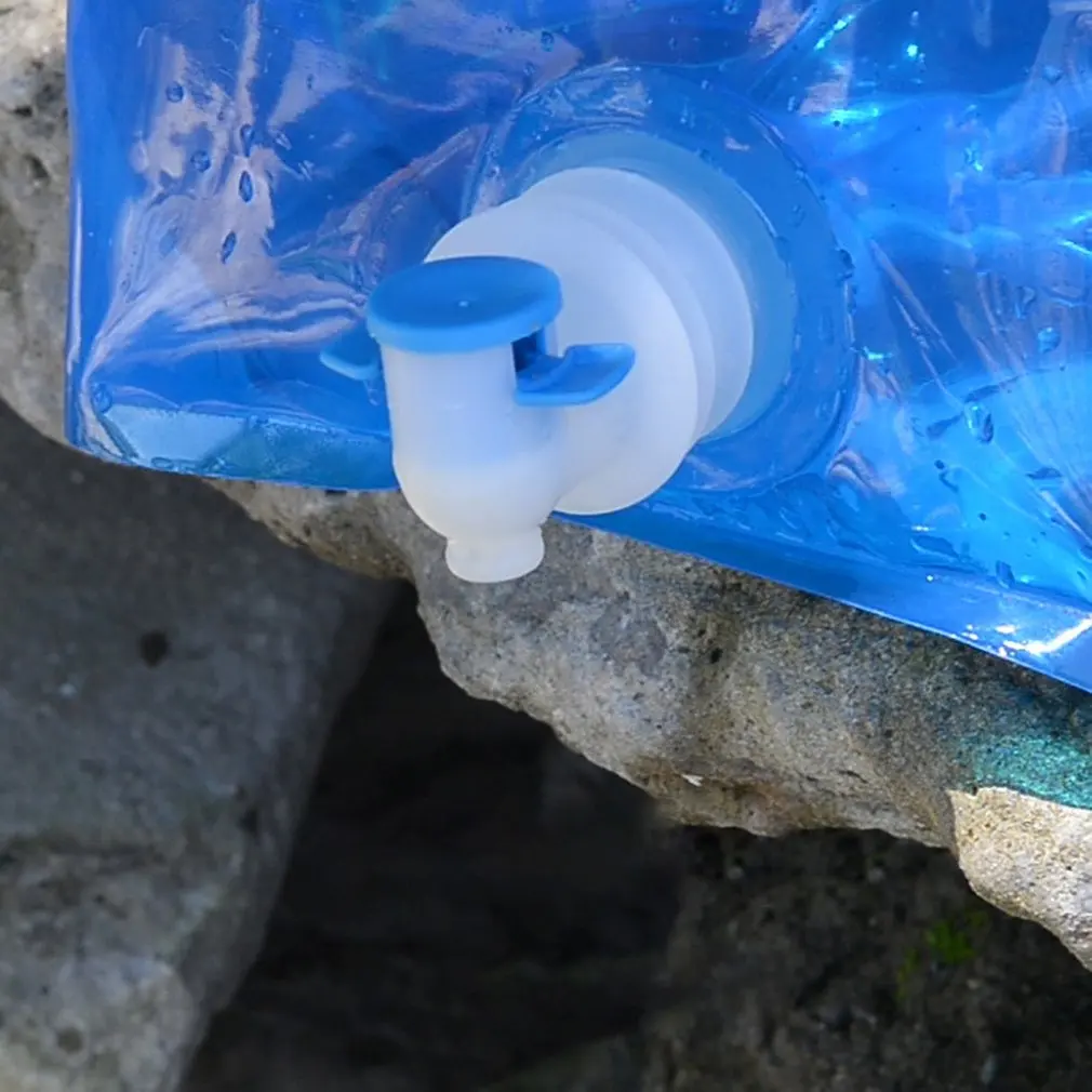 Kamp Açık Katlanır Taşınabilir Su Torbası Musluk İle Araba Su saklama çantası Kova Acil Su Torbası Spor Sürme Şişe