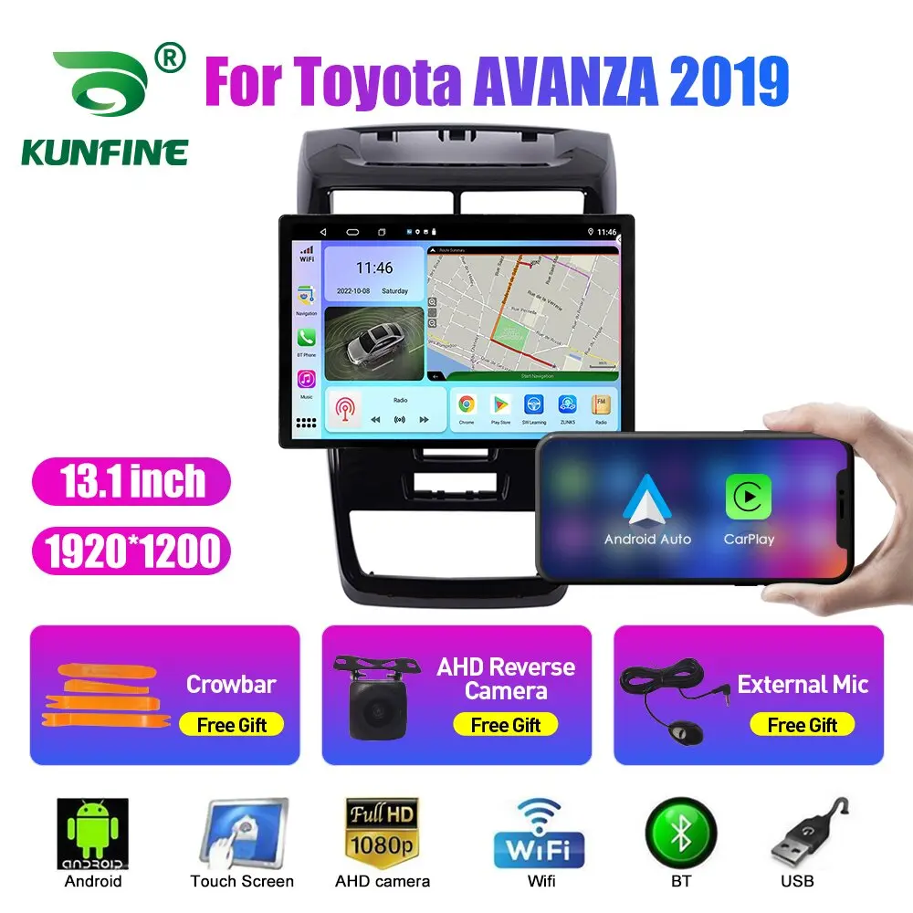 13.1 inç Araba Radyo Toyota AVANZA 2019 İçin araç DVD oynatıcı GPS Navigasyon Stereo Carplay 2 Din Merkezi Multimedya Android Otomatik