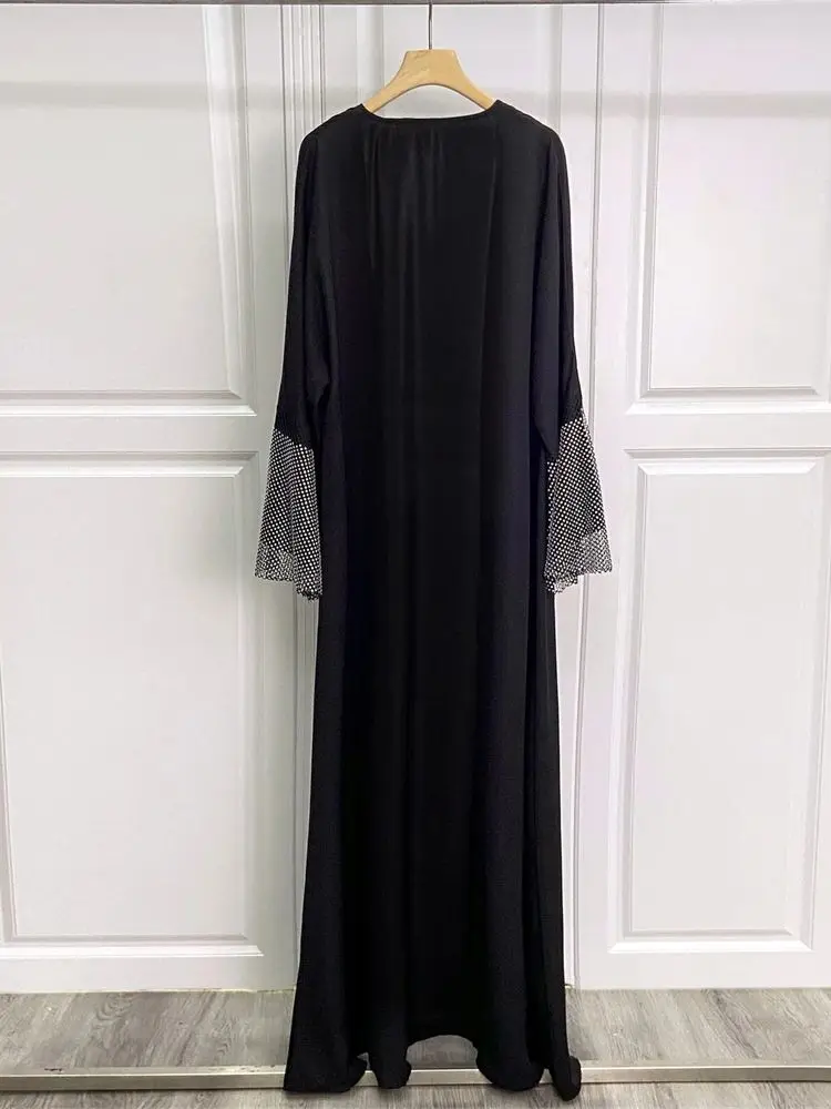 Ramazan Bayram Açık Siyah Abaya Dubai Kimono Namaz Kıyafetleri Türkiye İslam Müslüman Mütevazı Elbise Abayas Kadınlar Robe Musulmane Femme