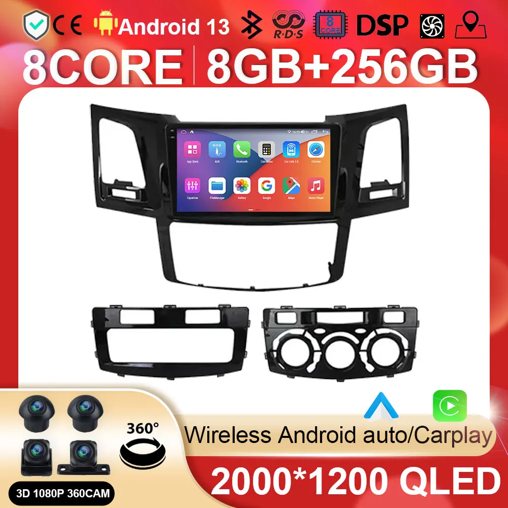 Android Araba Radyo Multimedya Video Oynatıcı Navigasyon Toyota Fortuner İçin 1 AN50 AN60 HİLUX Revo Vigo 2005-2014 GPS BT 5.0 DVD