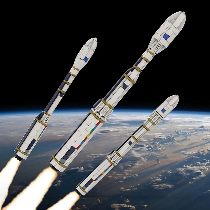 MOC Gelişmiş Nesil Avrupa Vega Taşıyıcı Roket Yapı Taşları Uzay Mini fırlatma aracı Oyuncak Çocuklar İçin Doğum Günü Çocuk Hediye
