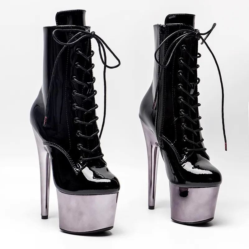 LAIJIANJINXIA Yeni 17 CM/7 inç PU Üst Kutup Dans Ayakkabıları Yüksek Topuk Platformu Ayakkabı Seksi Gece Kulübü kadın Modern Çizmeler 231