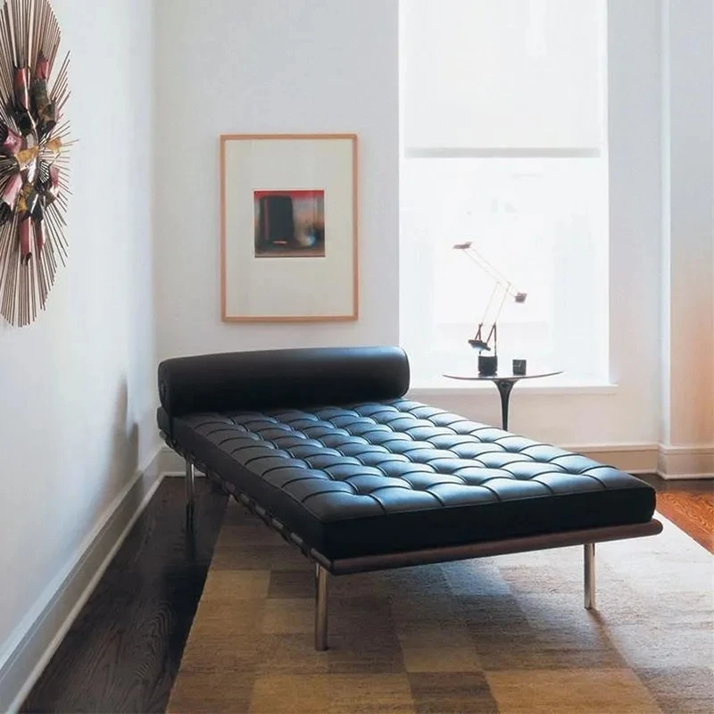 196 CM Oturma Odası Yatak Barcelona çekyat Recliner Modern Deri Basit Ofis Otel Tasarımcı Divan Dermis Tezgah plaj sandalyesi