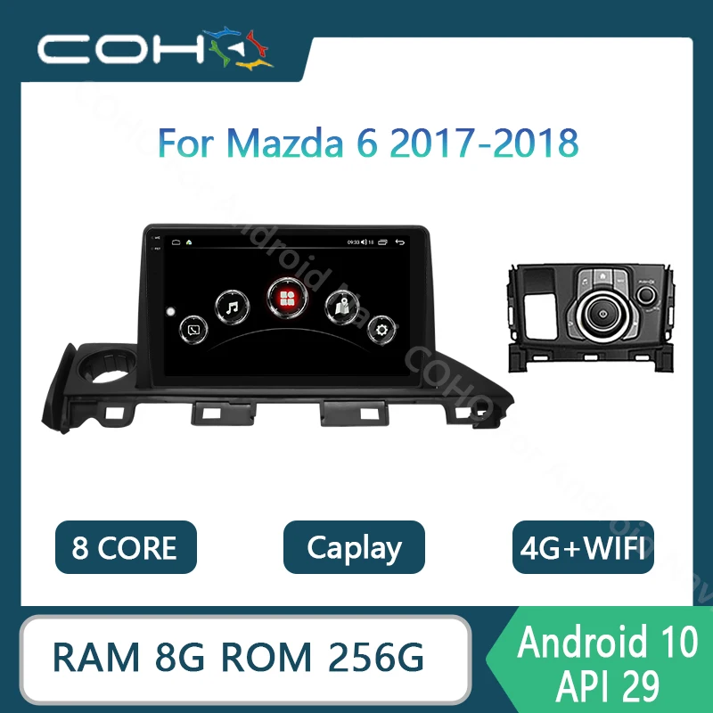 2K Ekran Mazda 6 2017-2018 İçin Android 10.0 Octa Çekirdek 2000 * 1200 Çözünürlük 8 + 256G 9 İnç Araba Multimedya Oynatıcı Stereo Radyo