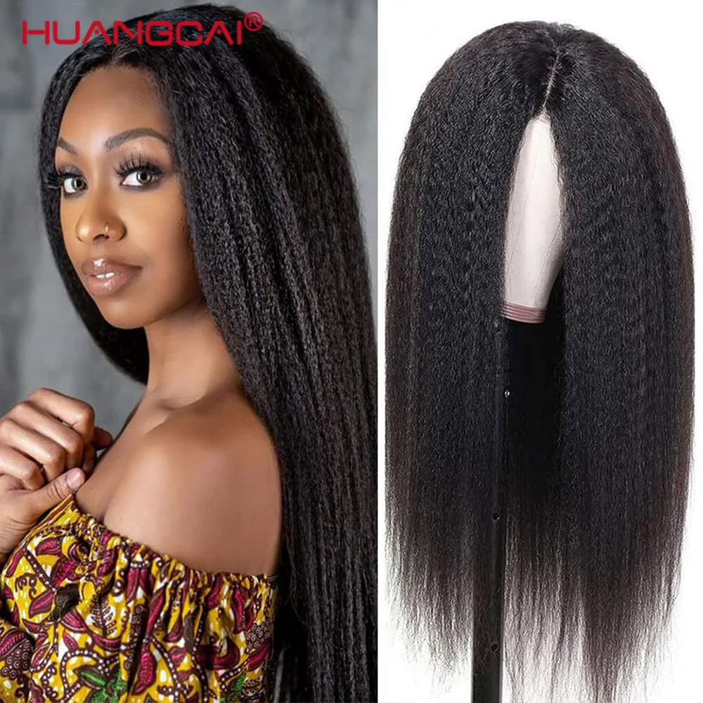 Sapıkça Düz 13x1 Dantel Parçası Peruk / Tutkalsız insan saçı peruk Siyah Kadınlar için / Ön-Koparıp Saç Çizgisi ile Bebek Saç / 180 % Yoğunluk