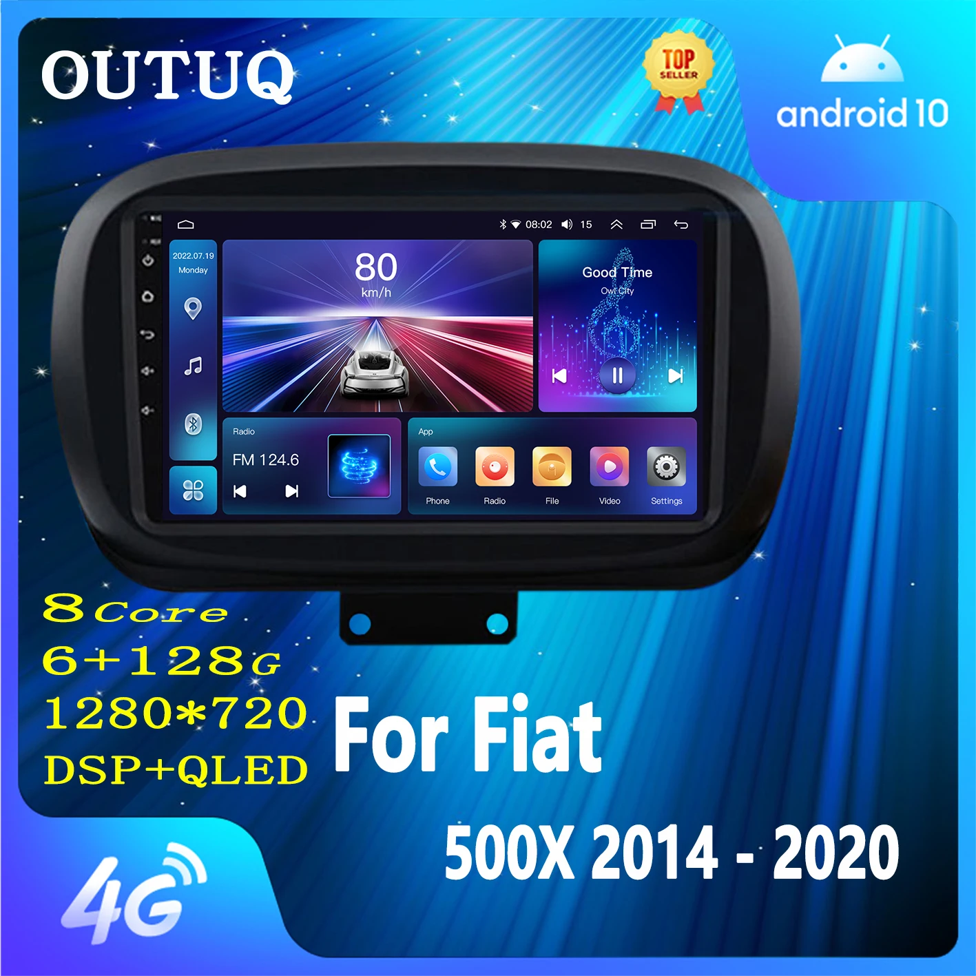 2din Android 10 Araba Radyo FİAT 500X 2014 2015 2016-2020 Multimedya Oynatıcı GPS Navi Otomatik Stereo 4G DSP Carplay Kafa Ünitesi