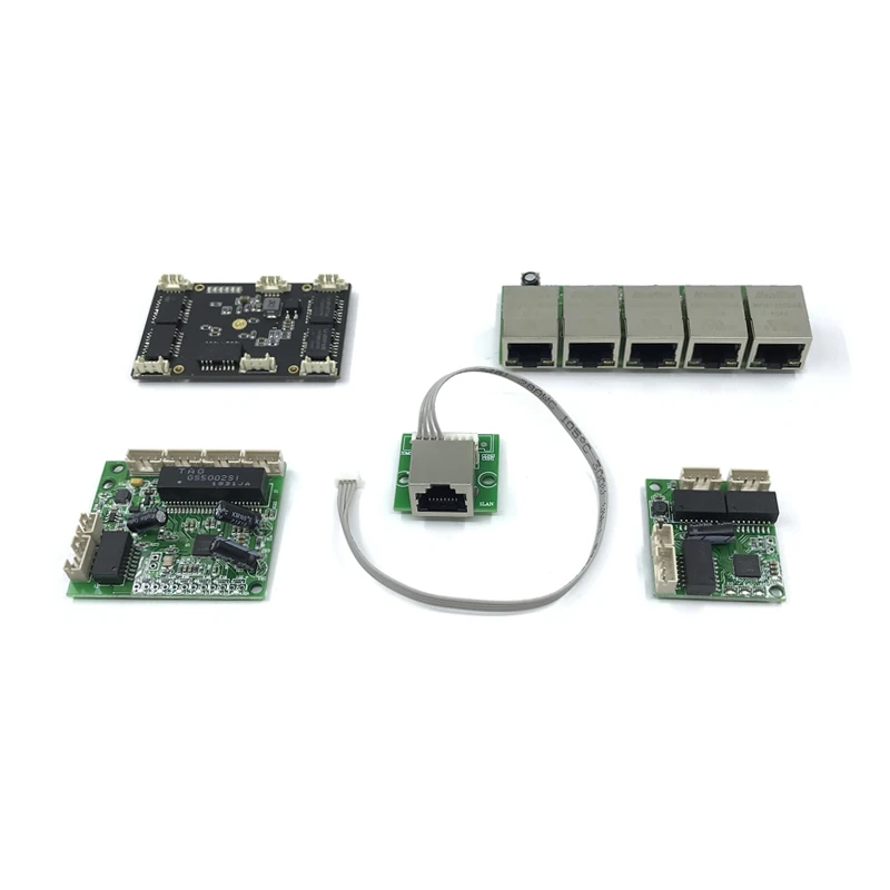 Yönetilmeyen 5 port 10/100 M endüstriyel eternet anahtar modülü Anakart Ethernet PCBA kurulu OEM Otomatik algılama Portu
