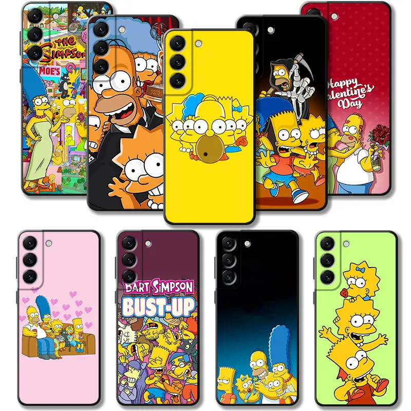 Kılıf Samsung Galaxy S23 S22 S21 S20 FE Ultra S10 S9 S8 Artı S10e Not 20Ultra 10 Artı Simpsons Aile Partisi Fotoğraf