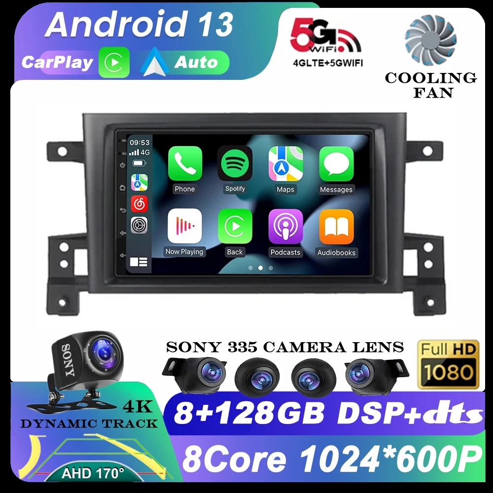 Android 13 Suzuki Grand Vitara İçin 3 2005 - 2015 Araba Radyo Multimedya Video Oynatıcı Navigasyon GPS Android Hiçbir 2din 2 di