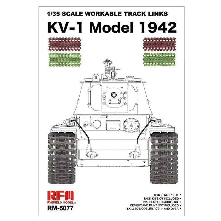 RYEFİELD RM5077 1/35 1/35 ÖLÇEKLİ UYGULANABİLİR PARÇA BAĞLANTILARI
KV-1 Modeli 1942