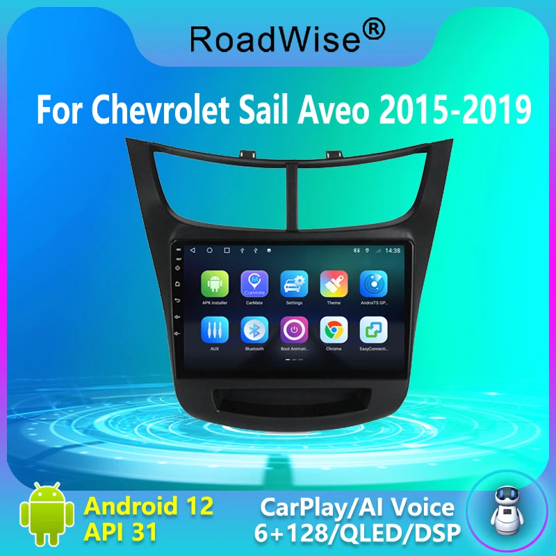 8 + 256 Android 12 Araba Radyo İçin Chevrolet Yelken Aveo 2015 2016 2017 2018 2019 Multimedya Carplay 4G GPS DVD 2 DİN Autoradio Stereo