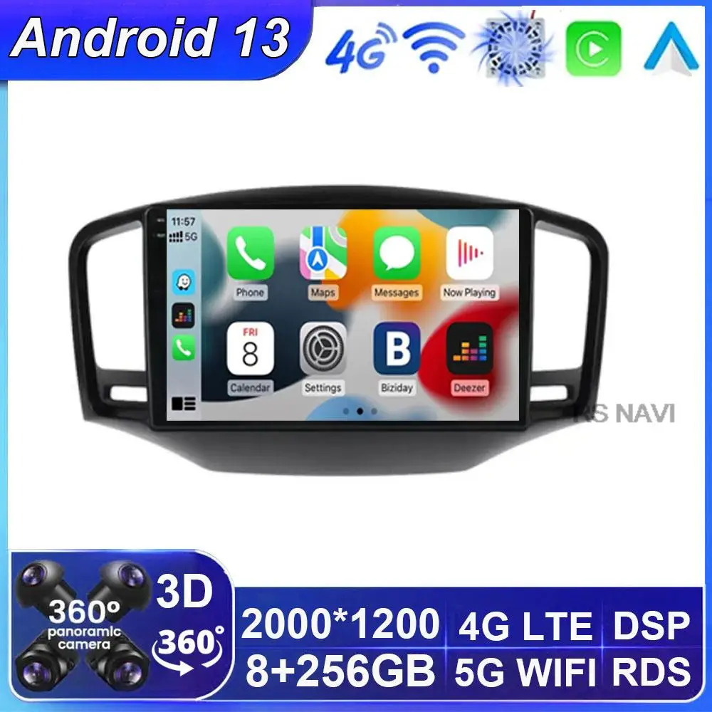 Android 13 Araba Rodio Roewe 350 için 2010-2016 Carplay Oto Multimedya Video Oynatıcı Navigasyon Başkanı Ünitesi WİFİ + 4G 360 Kamera GPS BT