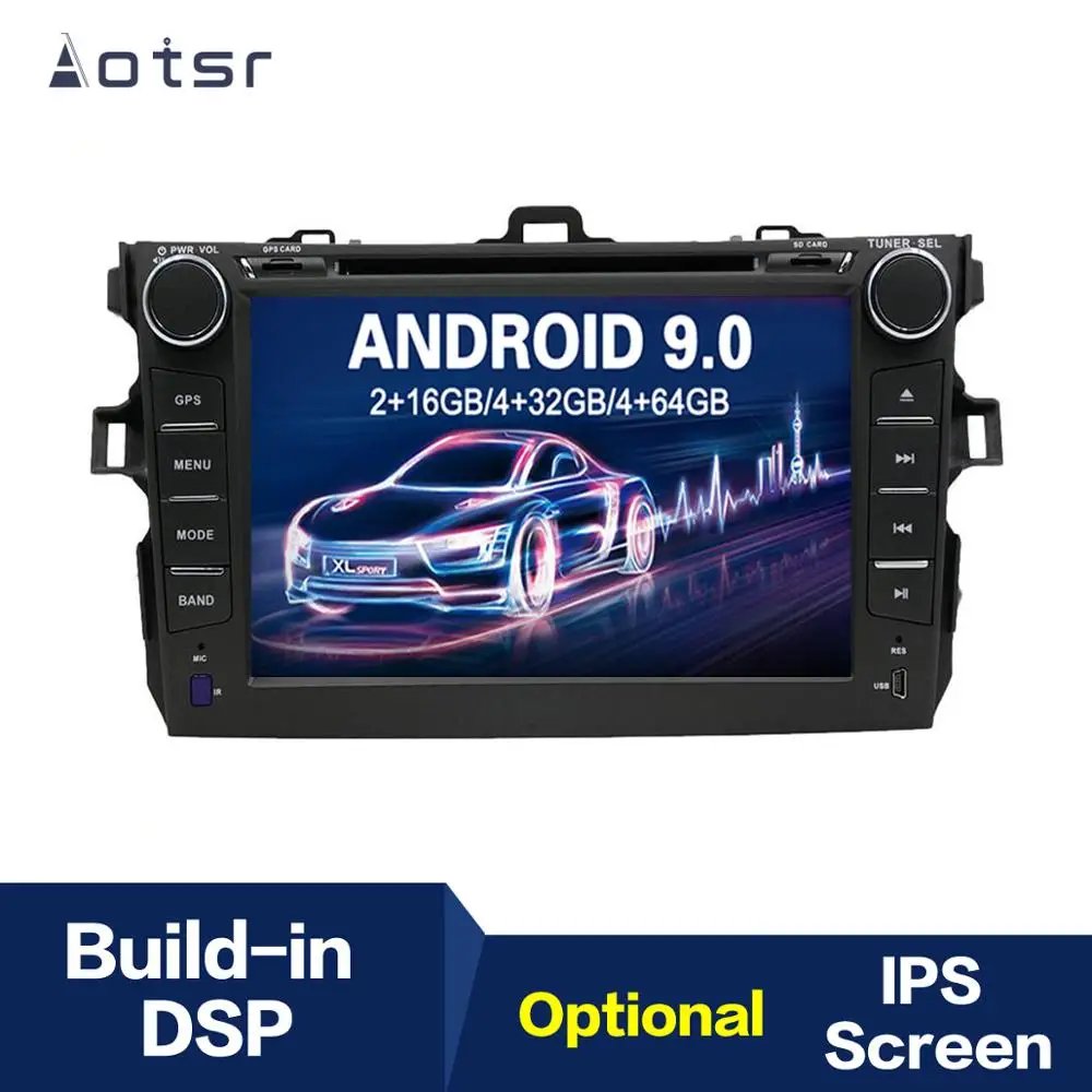 8 inç Android 9.0 IPS GPS Navigasyon Araba Radyo Çalar Toyota Corolla 2007-2013 İçin Multimedya Oynatıcı Kafa Ünitesi teyp