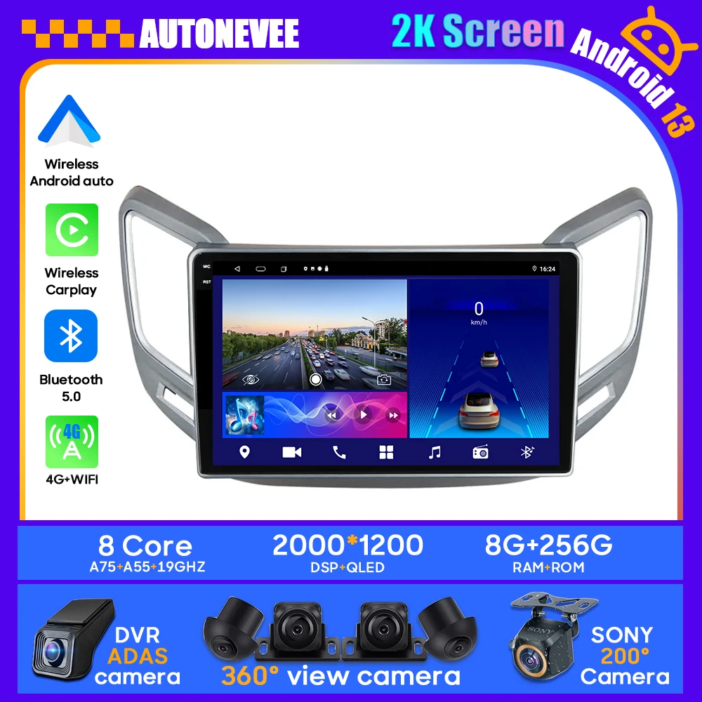 Araba Kafa Ünitesi Multimedya Changan CS15 2016-2020 Android GPS Navigasyon Oto Carplay Radyo Hiçbir 2din DVD Video BT 5G Ekran