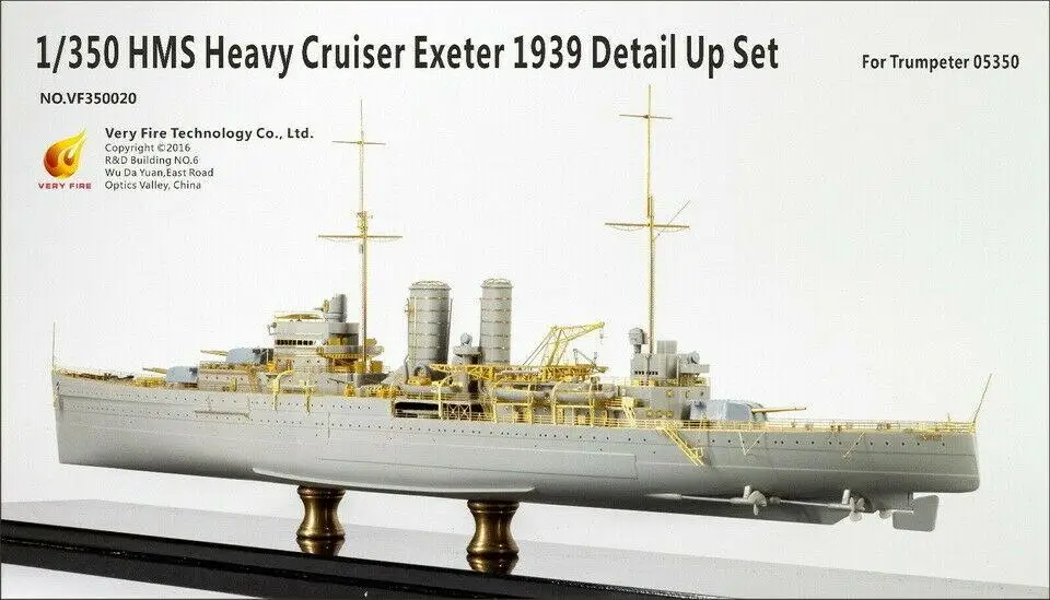 Trompetçi kiti 05350 için Çok Yangın VF350020 1/350 HMS Exeter 1939 Detaylandırma Seti