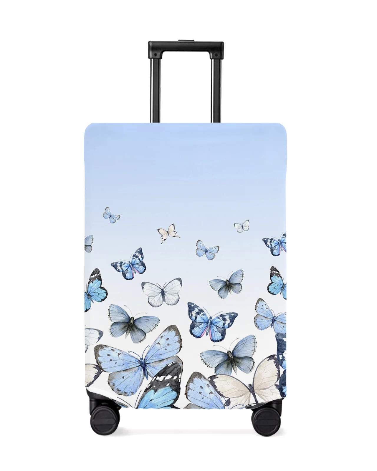 Pastoral Kelebek Mavi Degrade Bagaj Kapağı Streç Bavul Koruyucu Bagaj tozluk için 18-32 İnç Seyahat Bavul Çantası