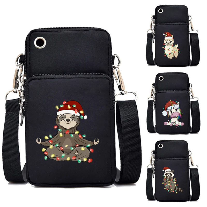 Mini cep telefonu Çantası noel tembellik noel ışıkları CrossBody çanta Harajuku hayvan Noel Çanta kadın omuzdan askili çanta Çanta