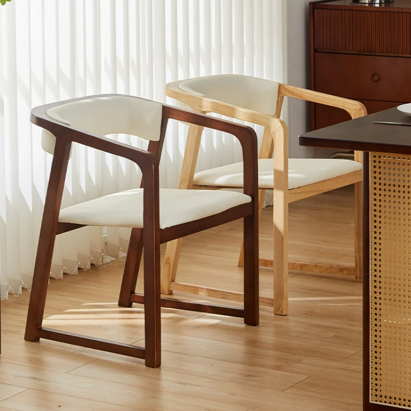 Italyan katı ahşap yemek sandalyeleri Modern Basit Ev Masası Arkalığı Sandalyeler İskandinav Tasarımcı Eğlence Yumuşak Çanta Sandalye Dairesel Sandalye