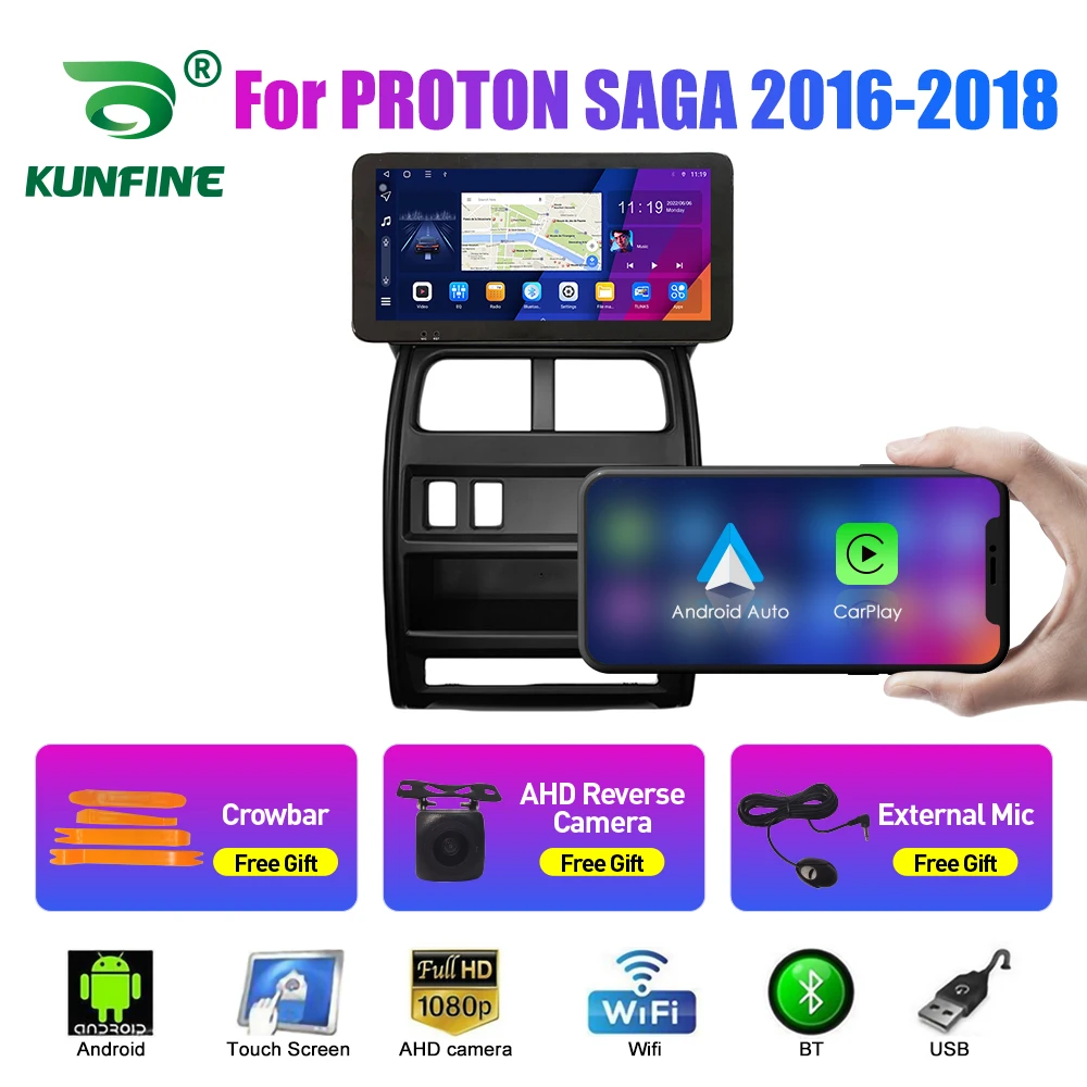 10.33 İnç Araba Radyo PROTON SAGA 2016-2018 İçin 2Din Android Octa Çekirdek Araba Stereo DVD GPS Navigasyon Oynatıcı QLED Ekran Carplay
