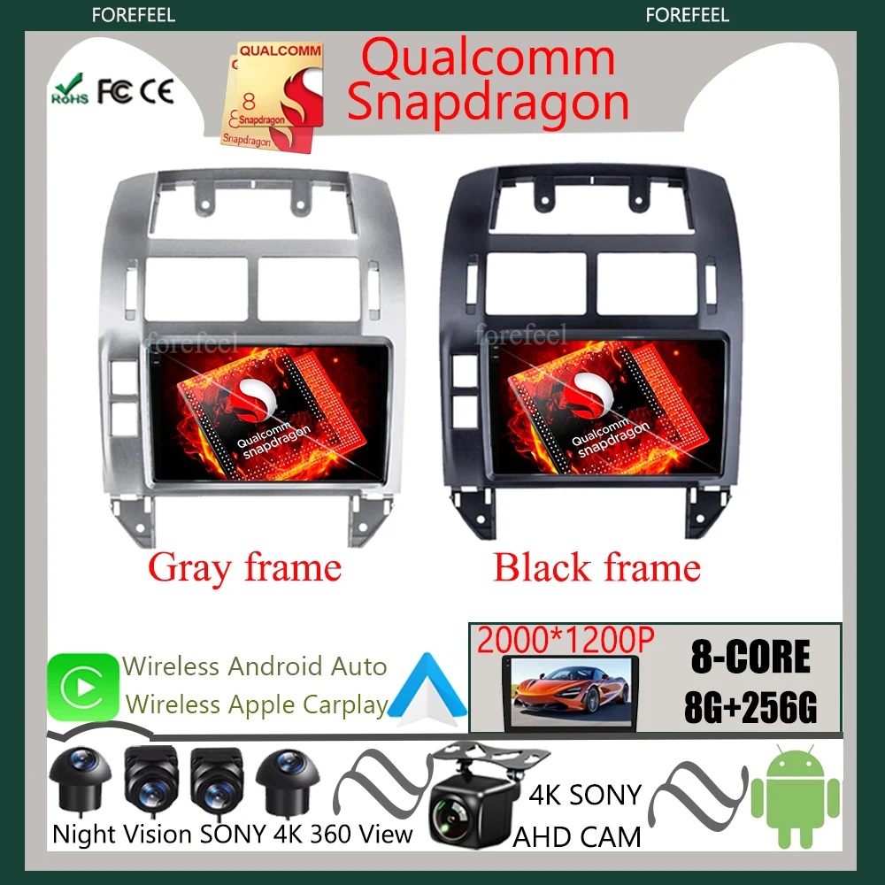 Qualcomm Android 12 Volkswagen POLO 2004-2010 İçin Multimedya Video Oynatıcı Kafa Ünitesi GPS Navigasyon otomobil radyosu Stereo Hiçbir 2din DVD