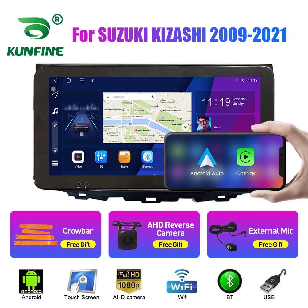 10.33 İnç Araba Radyo SUZUKİ KİZASHİ 2009-2021 İçin 2Din araba android müzik seti DVD GPS Navigasyon Oynatıcı QLED Ekran Carplay