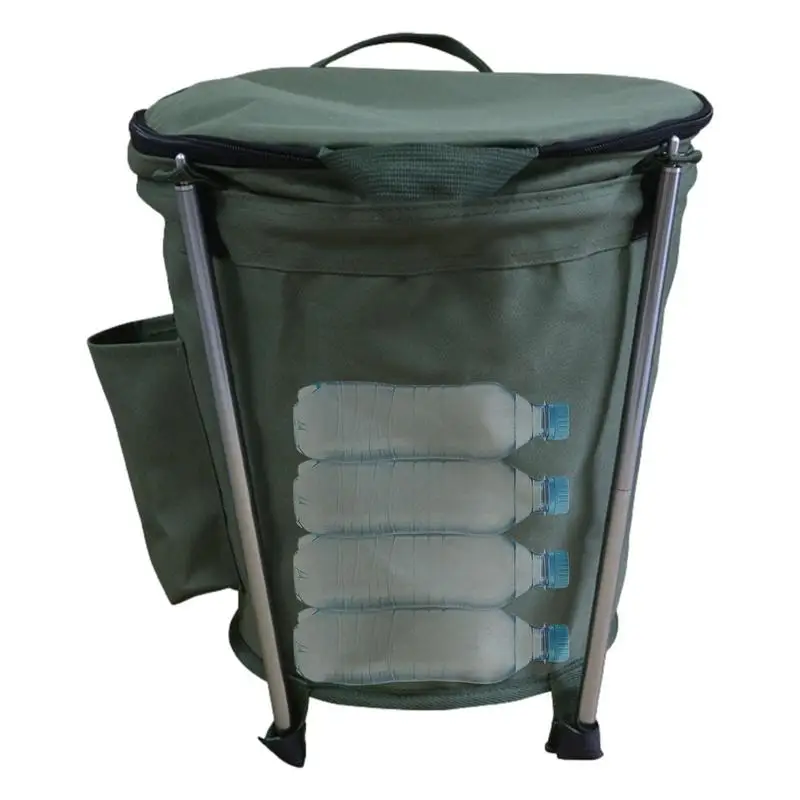 Katlanabilir Yaprak atık torbası Katlanabilir Bahçe Kutusu çöp tenekesi Taşınabilir Yard Atık fermuarlı çanta 20L Yeniden Kullanılabilir Katlanabilir Yardımcı
