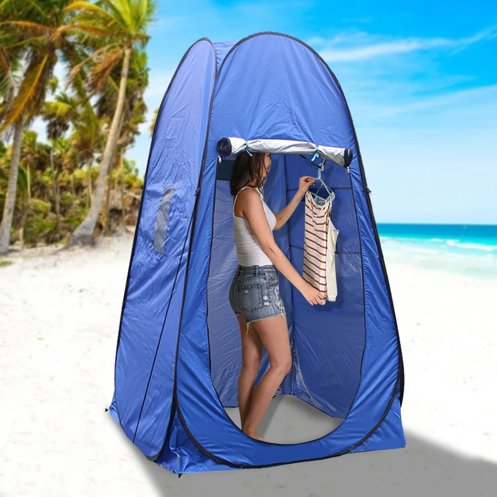 Taşınabilir kolay kurulan çadır Su Geçirmez Gizlilik Duş Tuvalet Soyunma Odası Tek Kişi Kamp Katlanır Güneş Barınak Pencereler İle