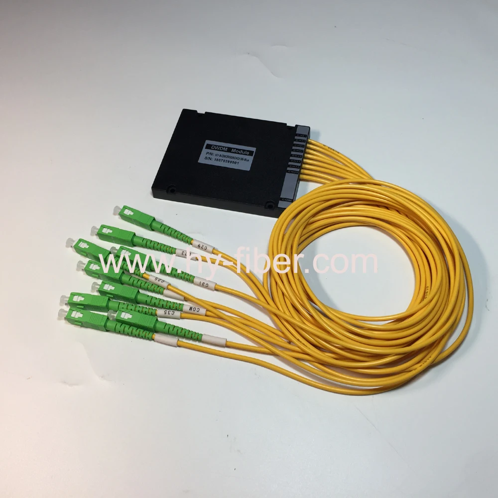 SC/APC Konnektörlü 100G DWDM Mux/Demux 8 Kanallı Tek Fiber Dalga Boyu Bölmeli Çoklayıcı