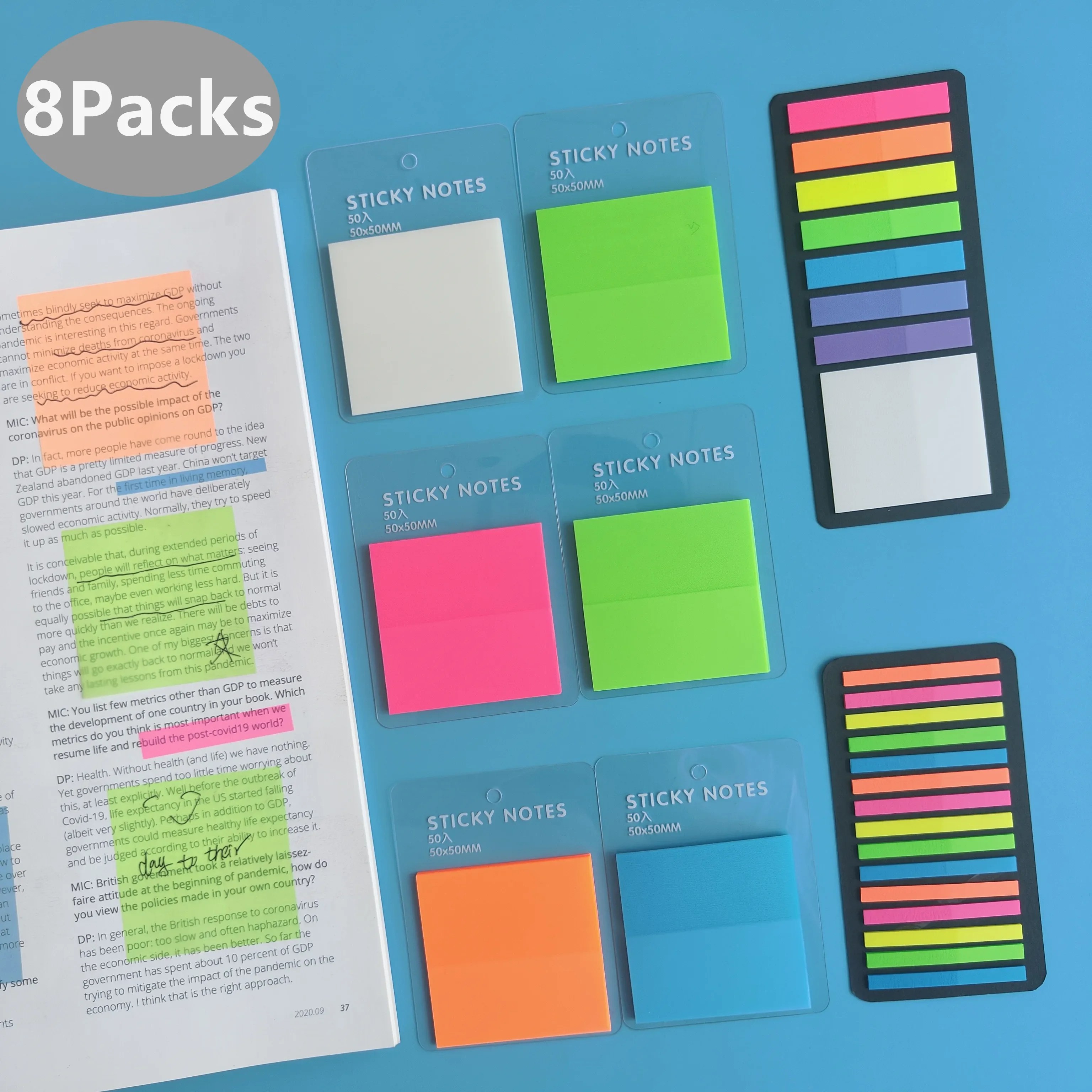 8 Paket Yapışkan Not Şeffaf Yapışkan Not dizin sekmeleri Ok Bayrakları Yapışkan Not Sayfa İşaretleyici Planlayıcısı Çıkartmalar Ofis Okul
