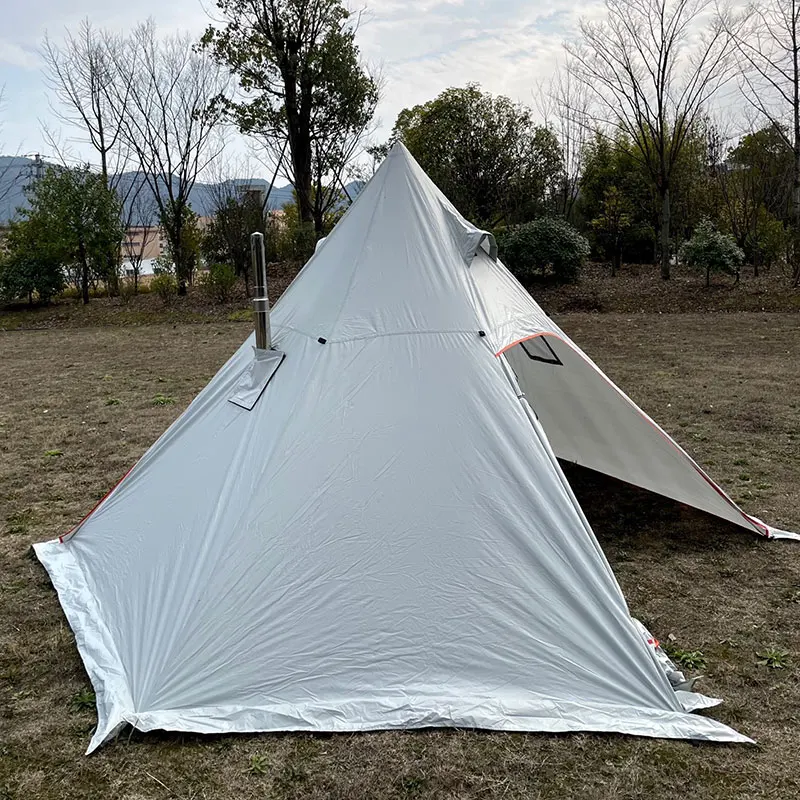 Hafif Tipi Sıcak Çadır 4 ~ 6 Kişi kızılderili çadırı Çadır Avcılık için Aile Takımı Sırt Çantasıyla Kamp Yürüyüş Sıcak Çadır 4 Sezon kızılderili çadırı