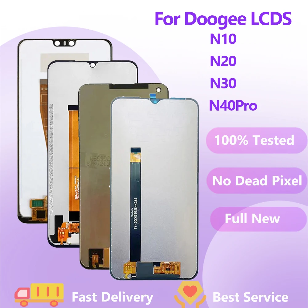 100 % Test Edilmiş DOOGEE N10 N20 N30 N40pro LCD ekran+dokunmatik ekranlı sayısallaştırıcı grup LCD+Dokunmatik Digitizer N40 Yedek