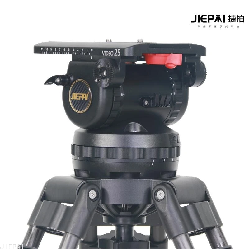 JİEPAİ V25 PRO Ağır Sıvı Kafa Profesyonel Video kamera tripodu Kafa 150mm Kase 40KG Pan bar ile ENG FİLM