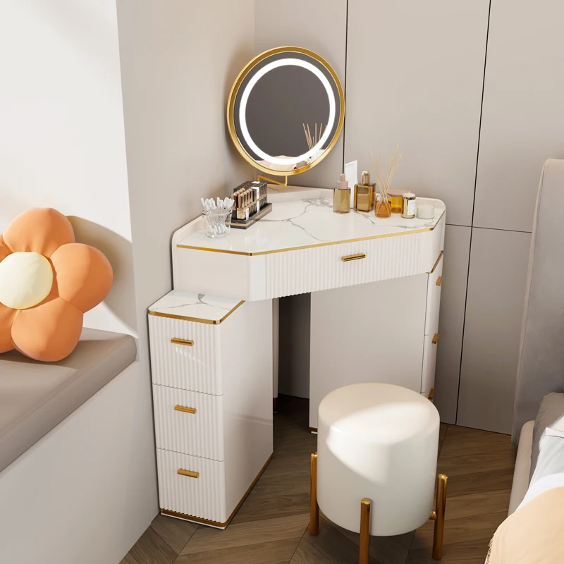 Ana Yatak Odası Köşe Dresser Küçük Köşe Başucu Masa Tuvalet Masası Kaya Duvar Köşe Dolap Entegre Üçgen makyaj masası