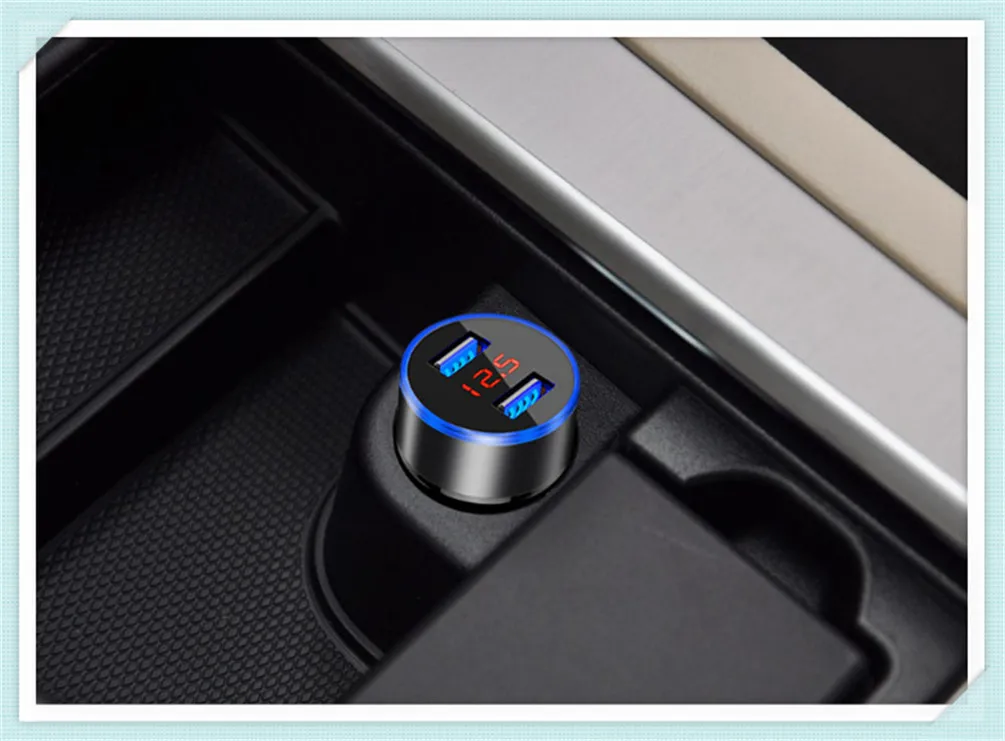araba USB QC 3.0 Adaptör şarj cihazı için LED Voltmetre Skoda Opel DAF RAM Kamyon Paccar Ford Otosan Chrysler