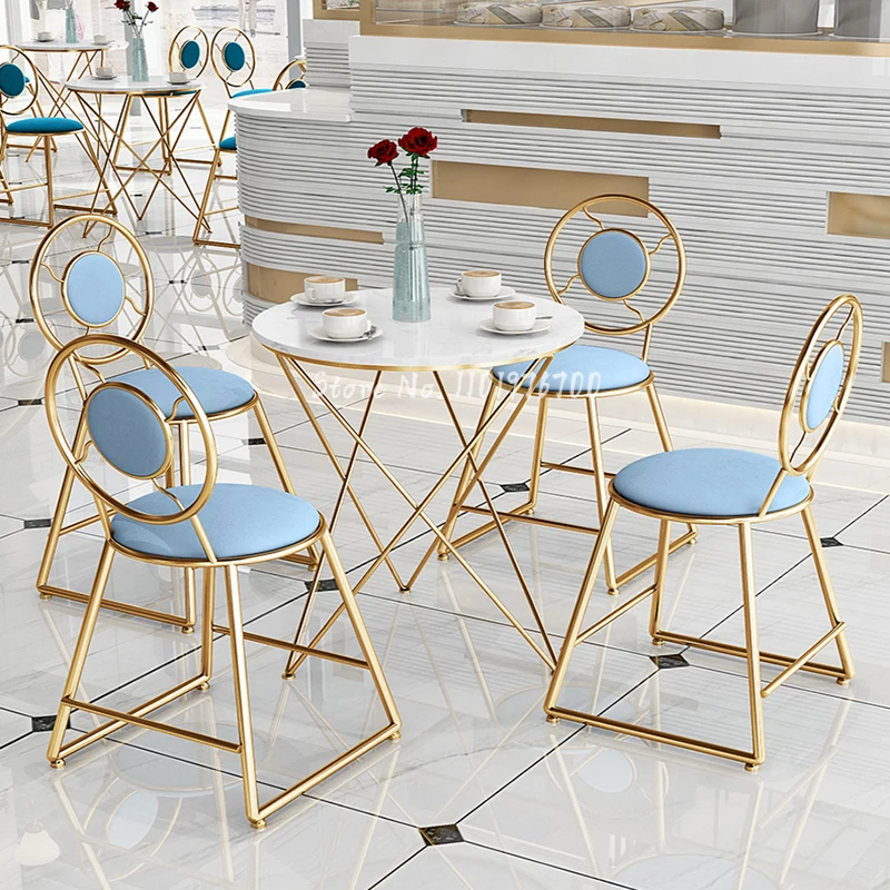 İskandinav sandalye makyaj sandalyeleri modern Rahatlatıcı bekleme sandalyeleri tatlı süt çay dükkanı otel Cafe mobilya Basit Arkalığı sillones
