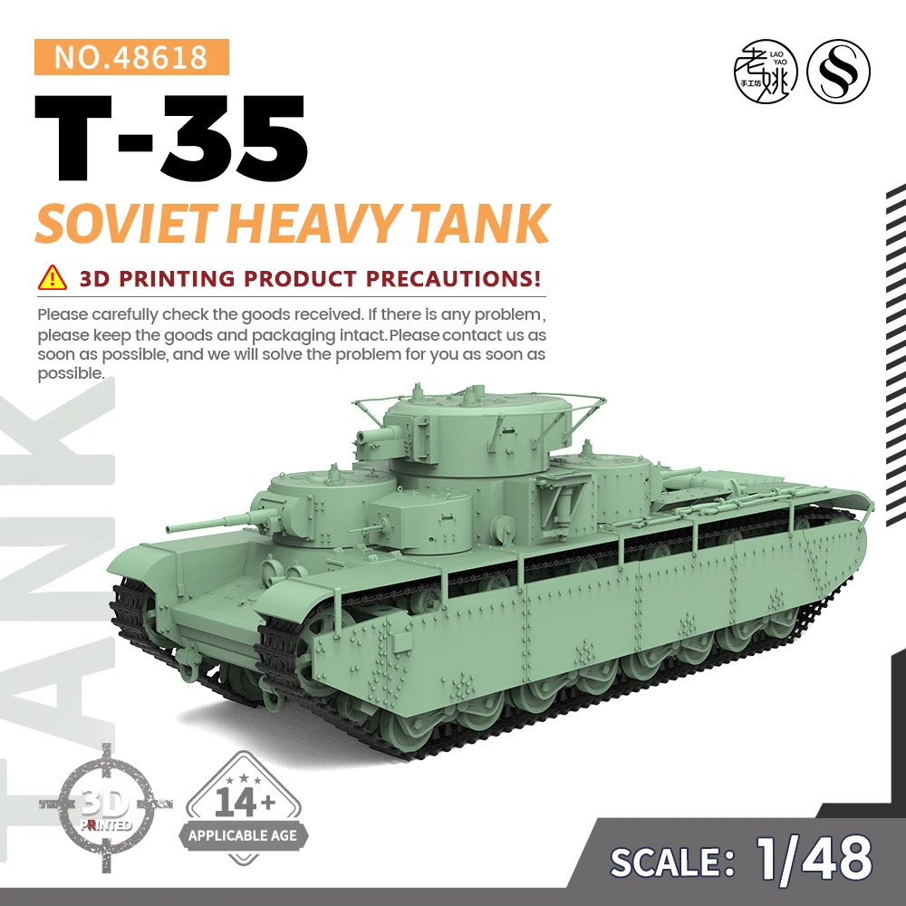 Satış öncesi 7! SSMODEL SS48618 V1. 9 1/48 Askeri model seti Sovyet T-35 Ağır Tank