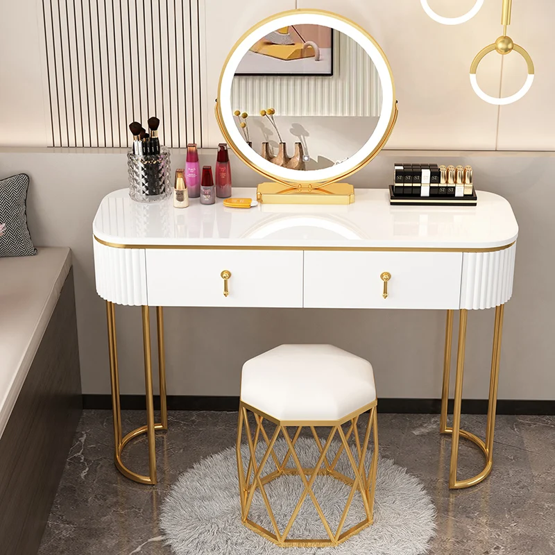 Çekmeceli tuvalet masası göğüs aynası makyaj dolabı makyaj masası aynası ışık soyunma Meubles De Chambre yatak odası mobilyası