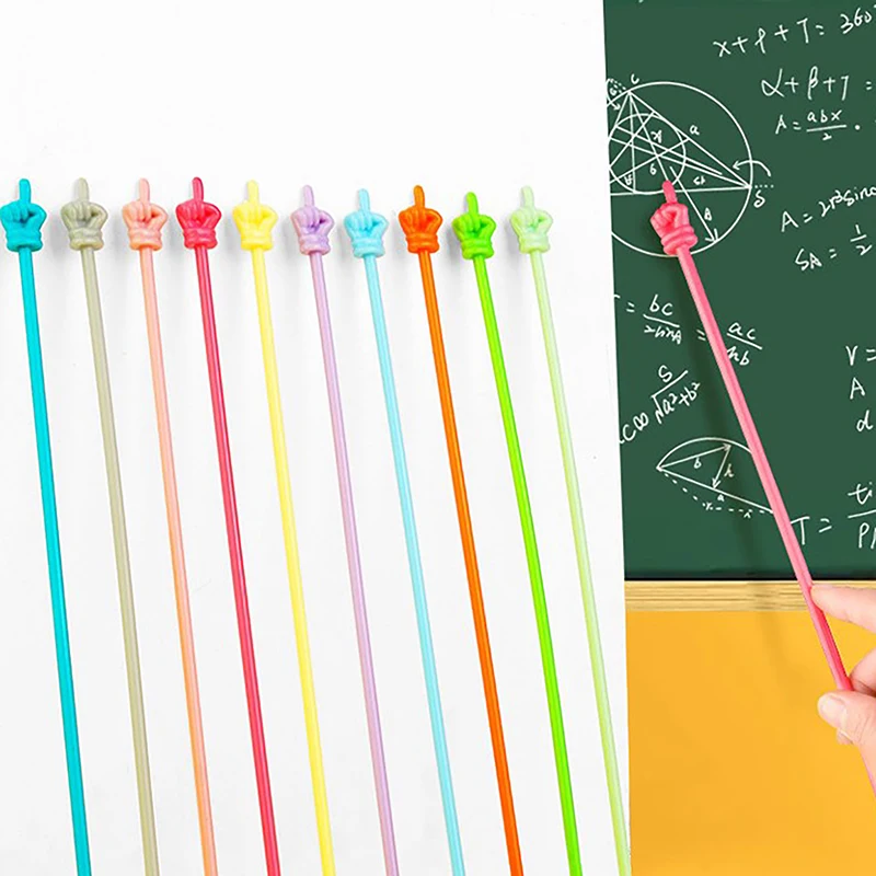 10 ADET Öğretim Pointer Parmak Tasarım Renkli kaymaz Reçine Kolu Bükülebilir Çocuk El Sunum Öğretim Sopa
