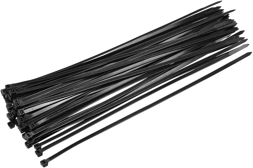 yoeruyo 55 adet Kablo Zip Bağları 20 İnç x 0.22 İnç Kendinden Kilitleme Naylon Kravat Sarar Siyah